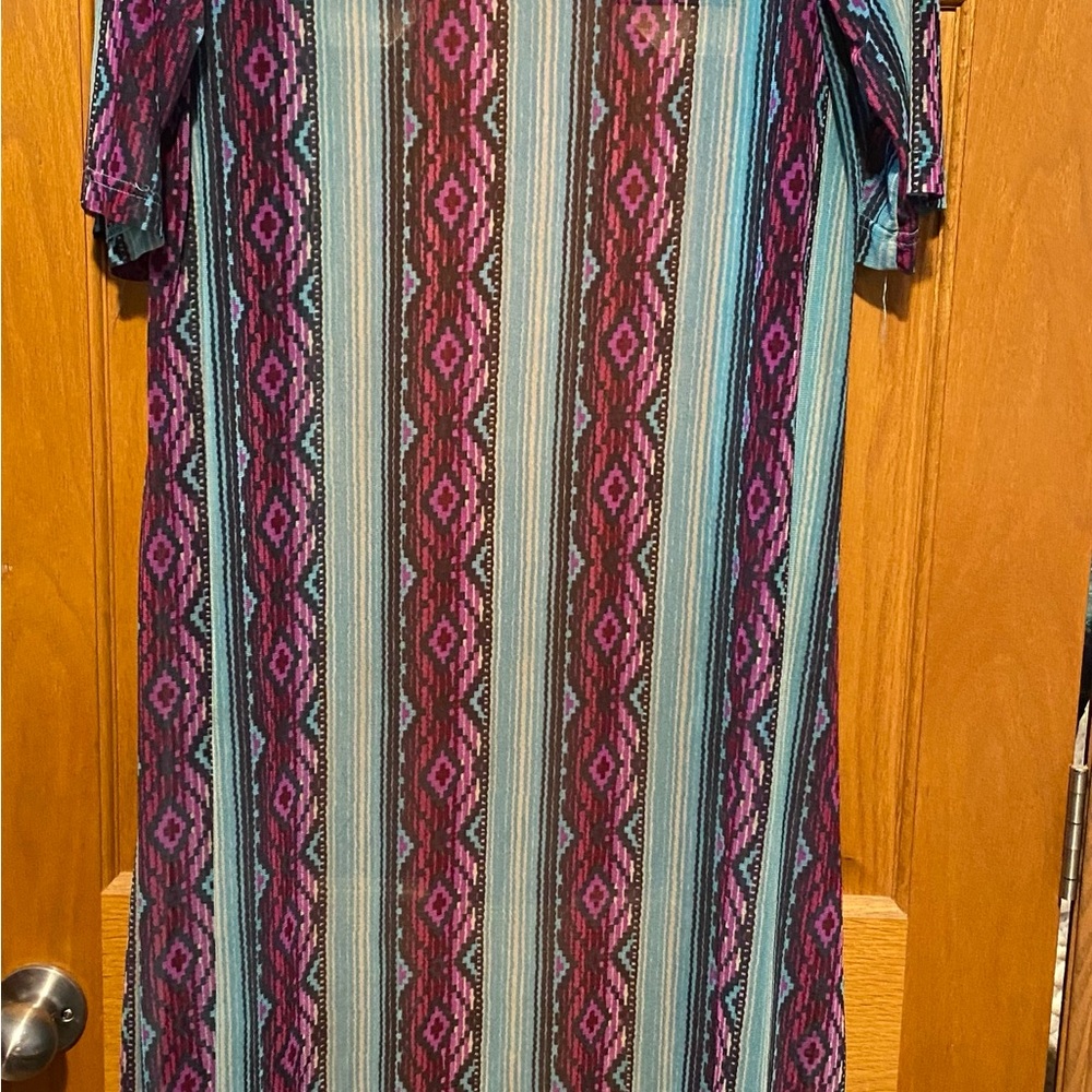 Multicolor Striped Women's Long Cardigan